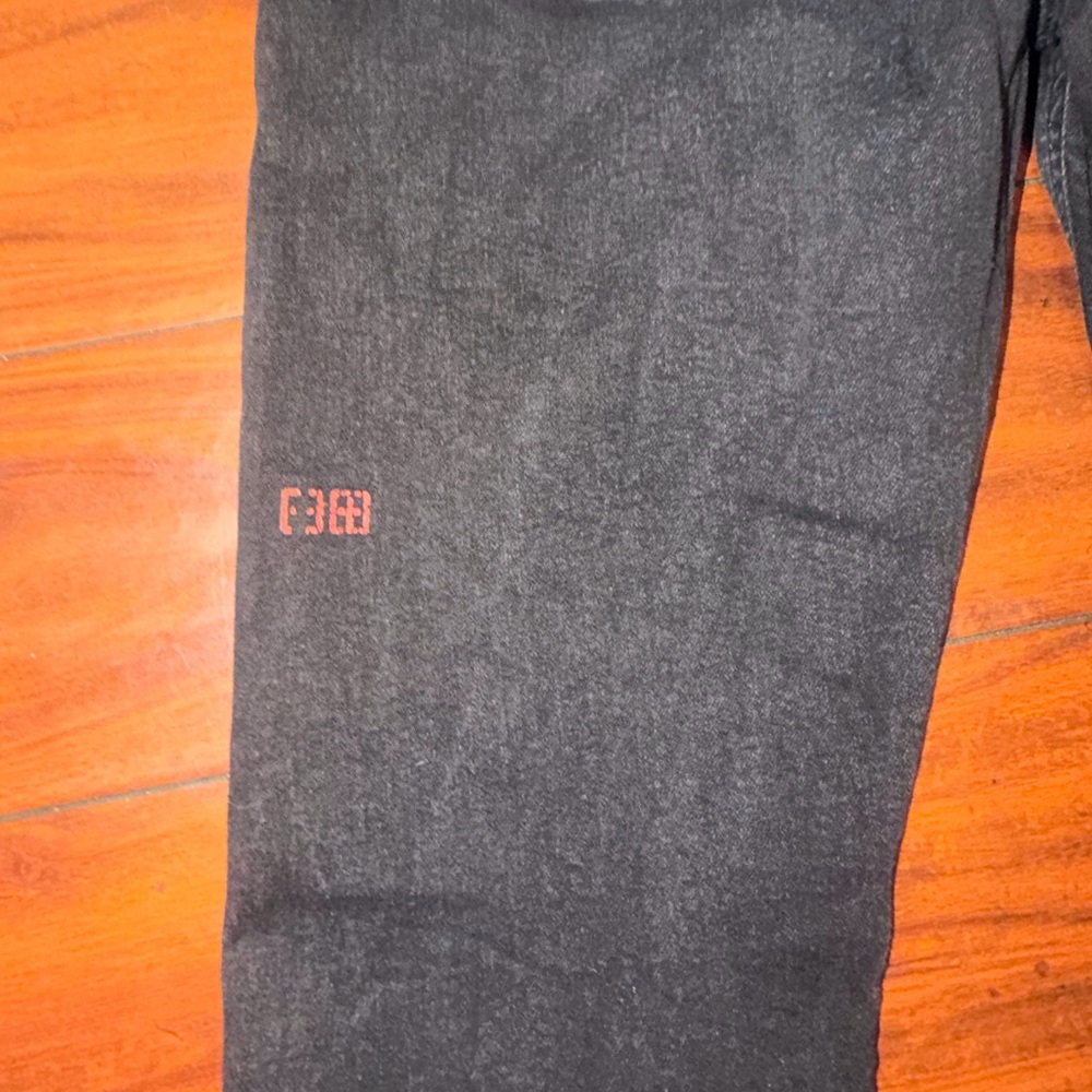 Ksubi Black Slim Straight Jeans with Red Cross-Stitch and White Pocket Graphic - Picture 7 of 12
